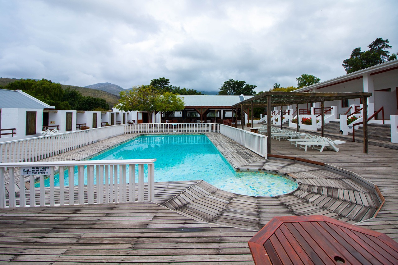 swimming pool, lodge, swimming, pool, landscape